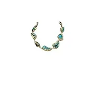 bianmtsw howlite bleu de forme libre avec collier de brin de bord plaqué or collier ras du cou style ethnique 18 pouces colliers pour femme
