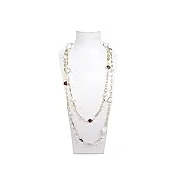 bianmtsw bijoux 70 pouces blanc keshi perle cristal chaîne long collier remplir colliers pour femme