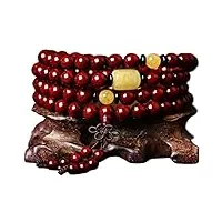 zlyxlzq bracelets, bracelet for homme, perles de prière en bois, ficelle extensible, facile à porter, consacré par les enseignants bouddhistes