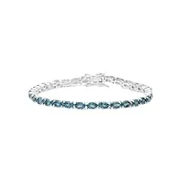 mooneye argent sterling 925 bracelet tennis orné de 6x4 mm coupe ovale sarcelle pierre précieuse spinelle cultivée en laboratoire bleu bracelet femme