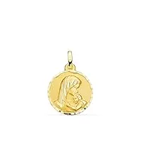 mère amour maternelle médaille d'or 18k femme 18 mm. sculpté - personnalisable - enregistrement inclus dans le prix