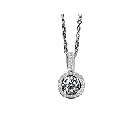 swtace pendentif plaqué rhodium en argent 925 for femmes, rond 6.5mm 1ct, diamant de laboratoire de luxe, collier avec pierres précieuses moissanite for mariage