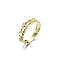 stfery alliance en or 18 carats pour femme - bague ronde avec diamant pour femme - classique, diamant