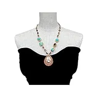 colliers pour femme collier turquoise améthyste pendentif perle keshi pourpre culturel bijoux faits À la main