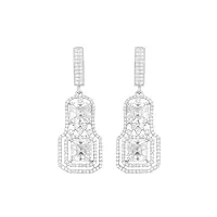 diamant moissanite de forme octogonale de 10,40 ct boucles d'oreilles lustre en argent sterling 925 pendantes pour femmes