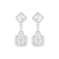 diamant moissanite de forme octogonale de 10,40 ct argent sterling 925 goutte dangle Élégante boucles d'oreilles de mariage pour femmes