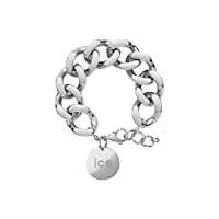 ice jewellery - chain bracelet - silver - bracelet mailles xl pour femmes fermé d'une médaille dorée (021304)
