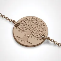 bracelet sur chaîne lovetree personnalisable (or rose 750°)