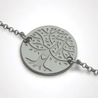 bracelet sur chaîne lovetree personnalisable (or blanc 750°)