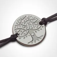bracelet sur cordon lovetree personnalisable (or blanc 750°)