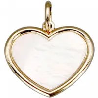 médaille nacre cœur personnalisable (or jaune 18 carats)