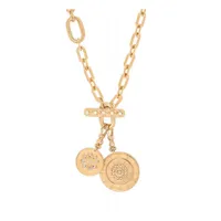 collier chaîne glamour médailles amovibles cristaux prestige - doré