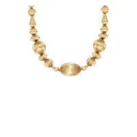 collier fantaisie original perles godron - doré