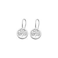 boucles d'oreilles lotus silver tree of life lp1641-4-1 - boucles d'oreilles tree of life argent