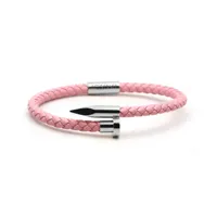 bracelet clou de coeur rose argent - 170 mm