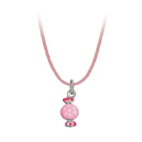 collier kim coton rose avec pendentif bonbon
