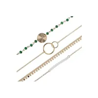 bijou generique ensemble de 4 bracelets de style bohème chic