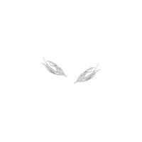 shaun leane boucles d'oreilles "white feather" en argent sterling et diamants - métallisé