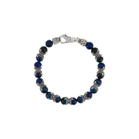 emanuele bicocchi bracelet orné de perles en pierre - bleu