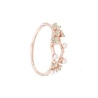 shaun leane bracelet jonc cherry blossom pearl & diamond - or