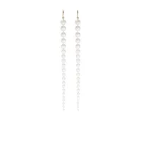 mizuki boucles d'oreilles en or 14ct à détail de perles akoya - blanc