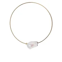 mizuki collier en or 14ct à perles et diamants