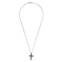 zancan collier à pendentif croix à ornements - argent