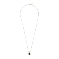 nialaya jewelry collier à pendentif carré à onyx - argent