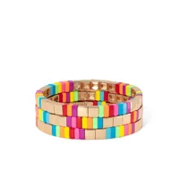 roxanne assoulin lot de trois bracelets chasing rainbows - or