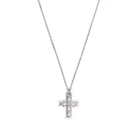 emanuele bicocchi collier à pendentif croix orné de diamants - argent