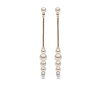 yoko london boucles d'oreilles sleek en or 18ct ornées de perles et diamants