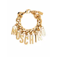 moschino bracelet chaîne à breloque logo - or