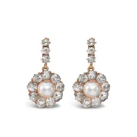 pragnell vintage boucles d'oreilles victorian en or rose 18ct ornées de diamants