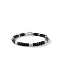 david yurman bracelet hex bead en argent sterling serti d'onyx - noir
