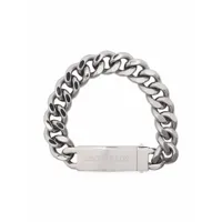 dsquared2 bracelet en chaîne à plaque logo - argent