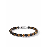 david yurman bracelet spiritual beads alternating en argent sterling serti d'onyx - marron
