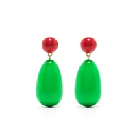 eshvi boucles d'oreilles pendantes à perles - vert