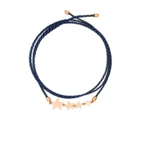 dodo bracelet stellina en or rose 9ct à cordes - bleu