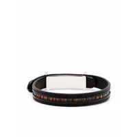 paul smith bracelet en cuir à motif artist stripe - noir
