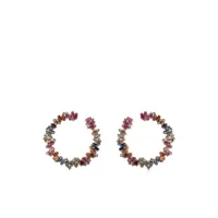 suzanne kalan boucles d'oreilles spiral en or rose 18ct ornées de saphir - multicolore