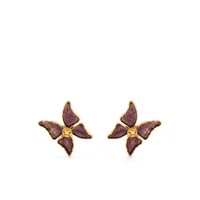 saint laurent pre-owned boucles d'oreilles clips à motif papillon (années 1980) - violet