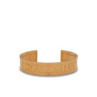 balmain bracelet manchette à logo embossé - or