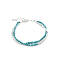 monica vinader bracelet à perles bicolores - argent