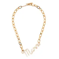 marni collier chaîne à pendentif logo - or