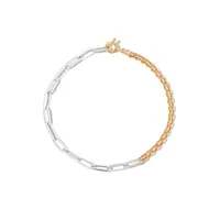 yvonne léon bracelet chaîne en or blanc et jaune 18ct - argent