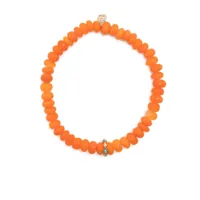 sydney evan bracelet à perles en or 14ct serti d'opale - orange