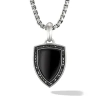 david yurman pendentif shield en argent sterling serti de diamants