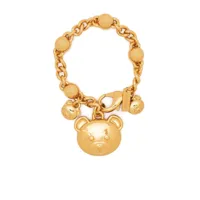 moschino bracelet en chaîne à breloque teddy bear - or