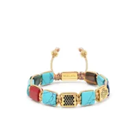 nialaya jewelry bracelet serti de cristaux et perles - or