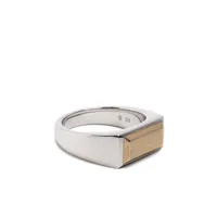 tom wood bague peaky rectangulaire - argent